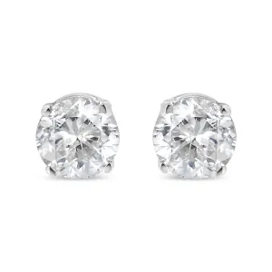 14k White Gold Solitaire Diamond Stud Earrings (0.5 cttw, H-I Color, I1-I2 Clarity)