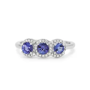 18ct White Gold Tanzanite & Diamond Ring