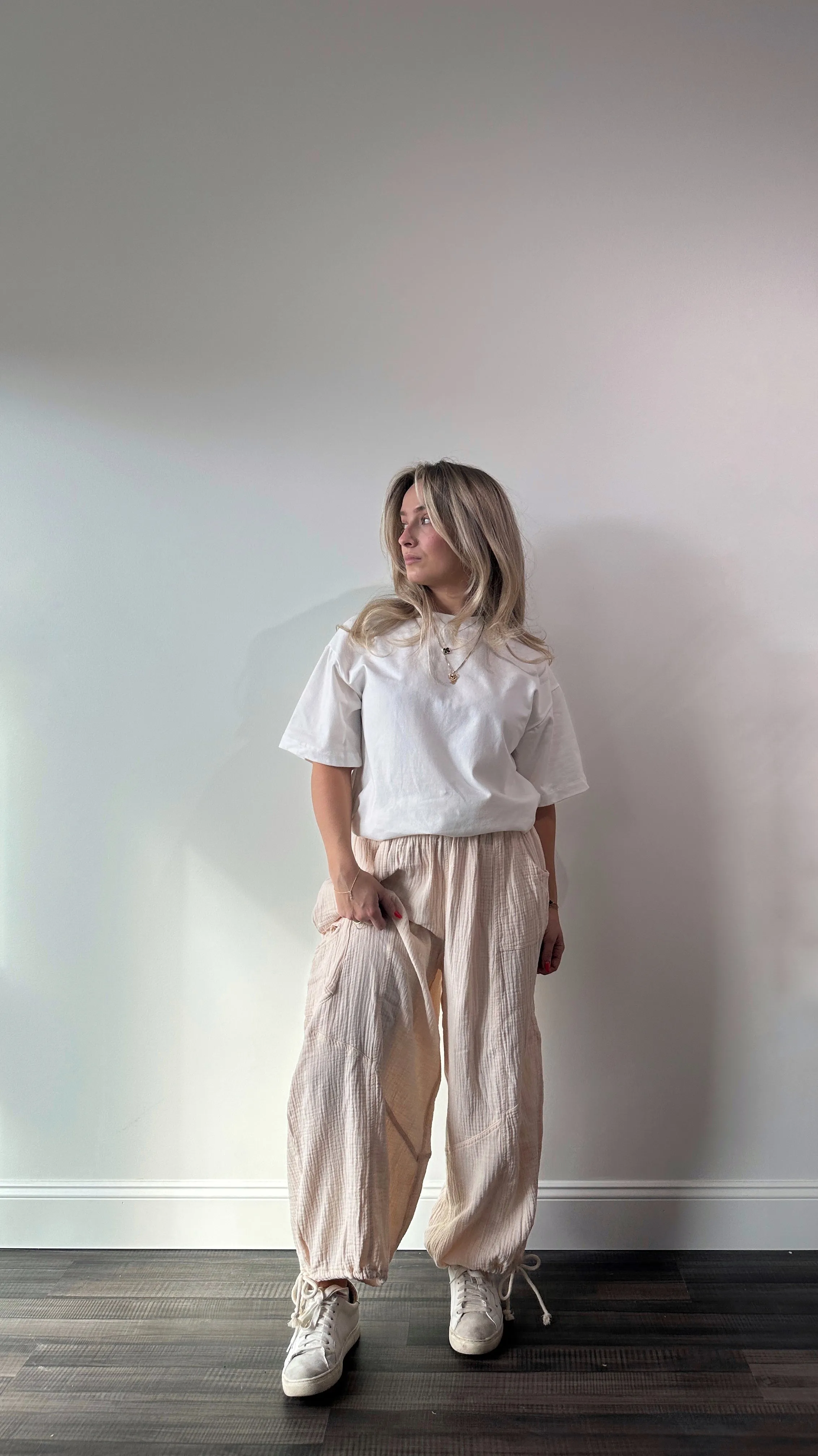 Ally Drawstring Cotton Pants
