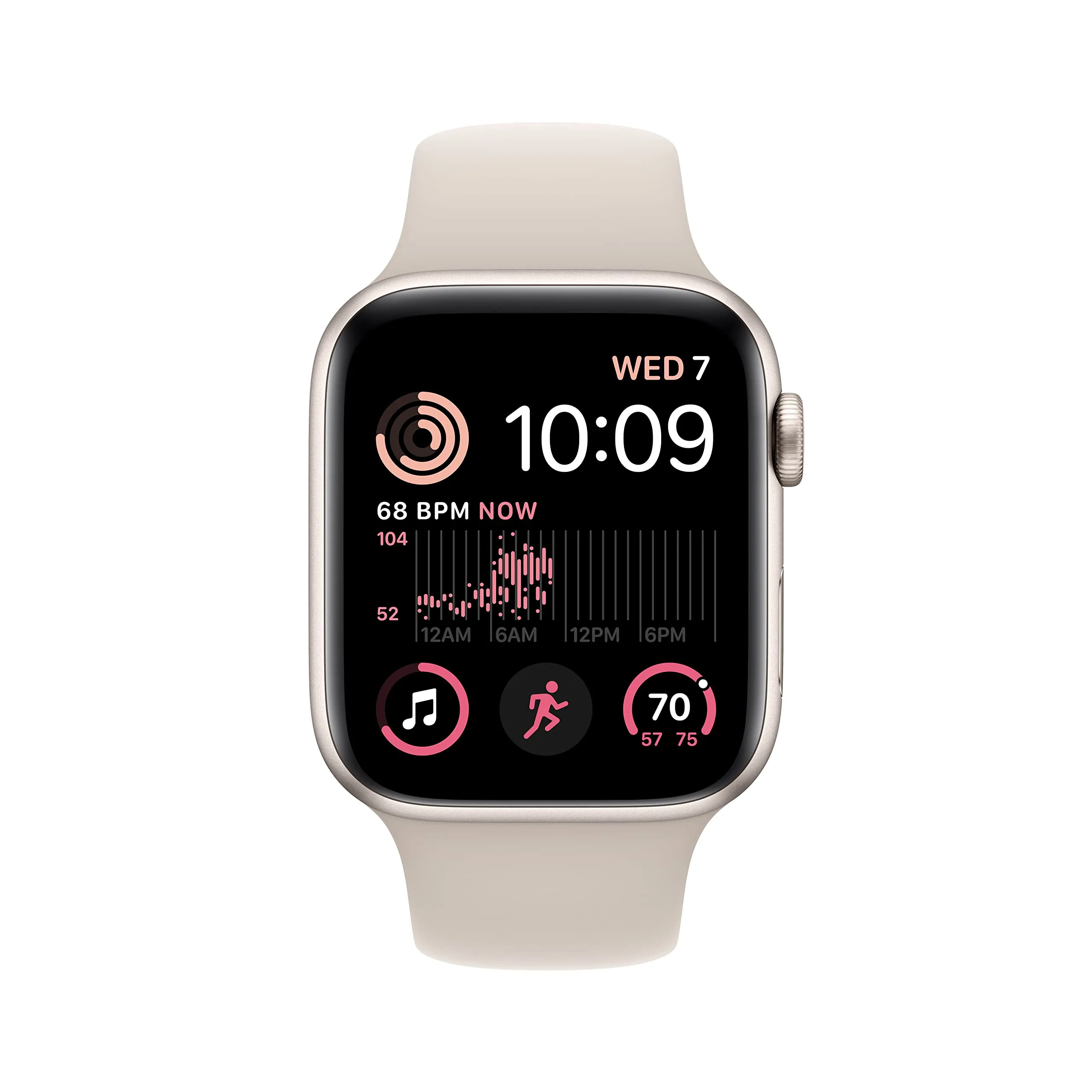 Apple Watch SE (2nd Gen) [GPS   Cellular 44mm] Smart Watch w/Starlight Aluminum Case & Starlight Sport Band - M/L.