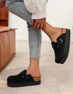 Boston Black Closed Foot Sandals