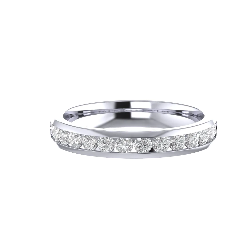 Channel Set Classic Round Diamond Ring