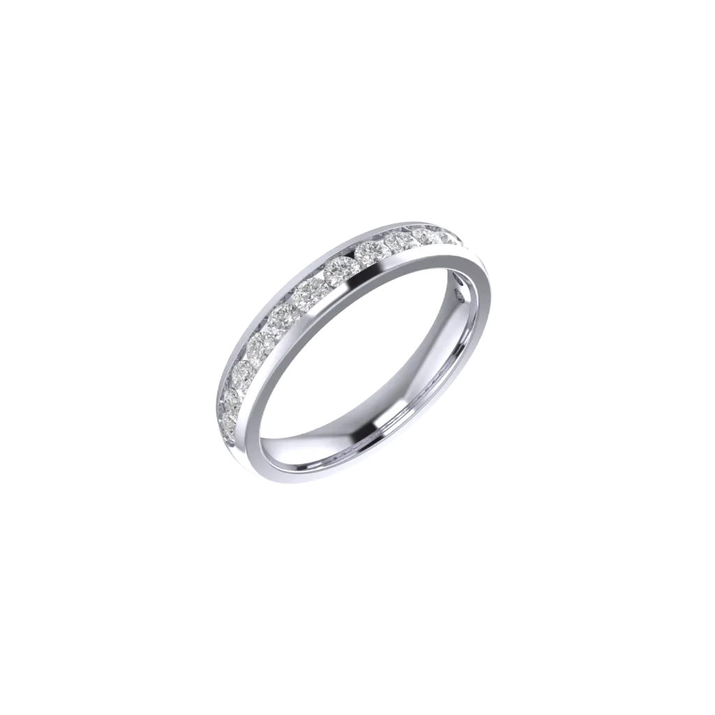 Channel Set Classic Round Diamond Ring