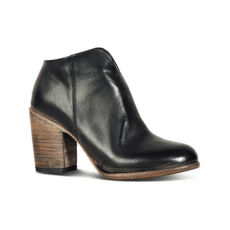 Chicvane Womens Round Toe Chunky Heel Zipper Closure Ankle Boots