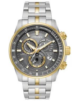 Citizen Eco-Drive Perpetual Chrono AT - Two-Tone - Gray Dial - Bracelet