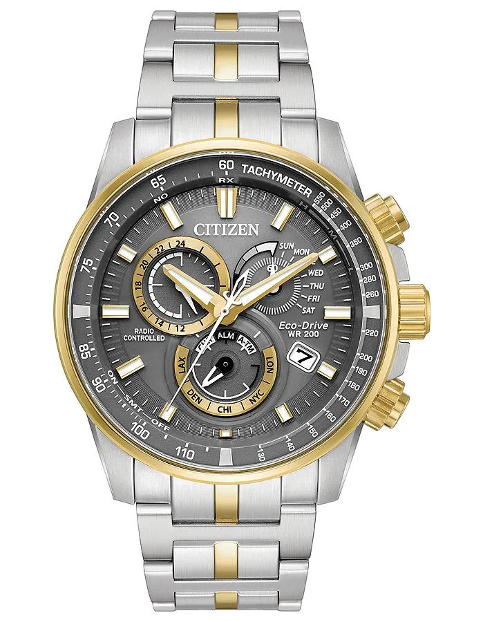 Citizen Eco-Drive Perpetual Chrono AT - Two-Tone - Gray Dial - Bracelet