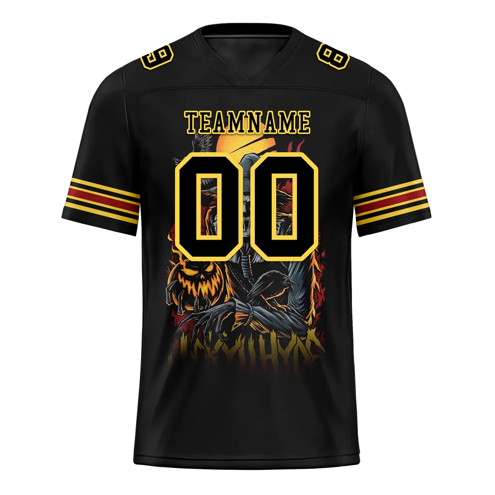 Custom Black Skull Fashion Black Personalized Authentic Football Jersey FBJ02-bc0fba8