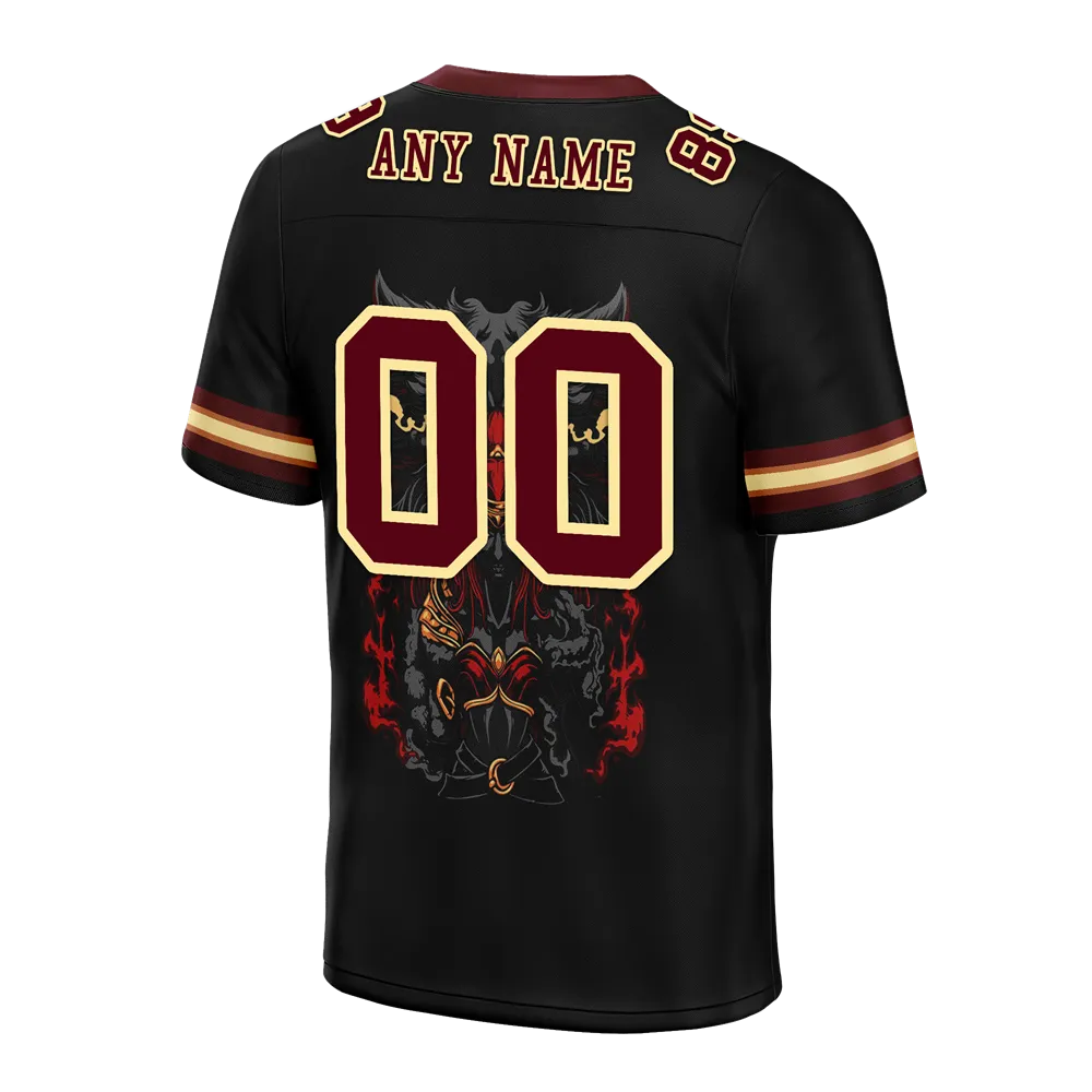 Custom Black Skull Fashion Brown Personalized Authentic Football Jersey FBJ02-bc0fbbf