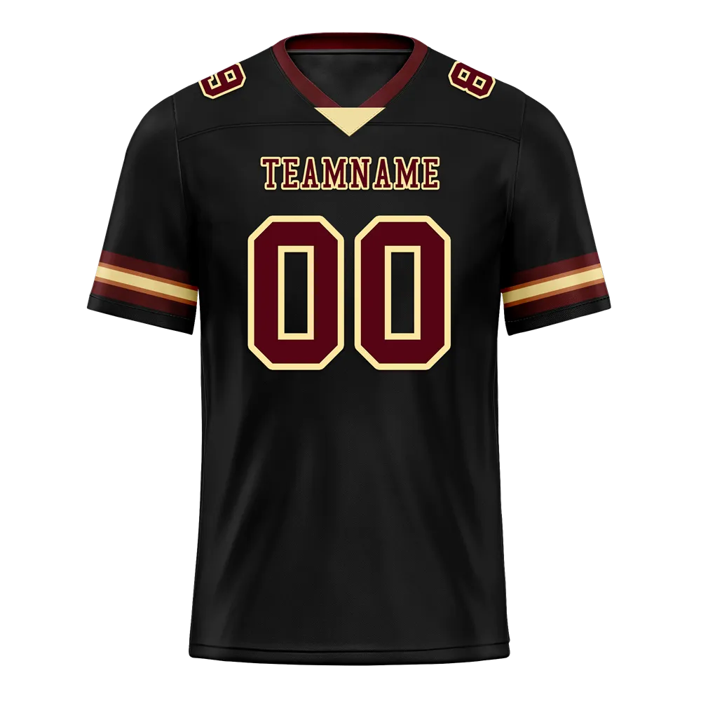 Custom Black Skull Fashion Brown Personalized Authentic Football Jersey FBJ02-bc0fbbf