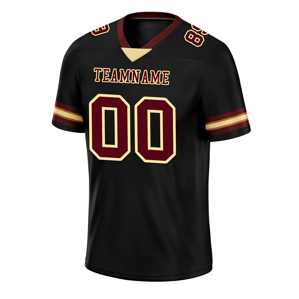 Custom Black Skull Fashion Brown Personalized Authentic Football Jersey FBJ02-bc0fbbf