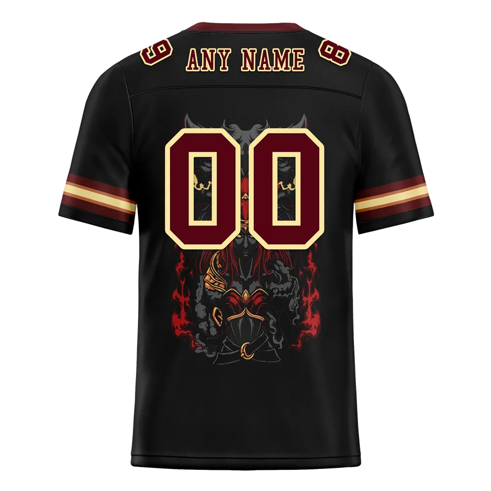 Custom Black Skull Fashion Brown Personalized Authentic Football Jersey FBJ02-bc0fbbf