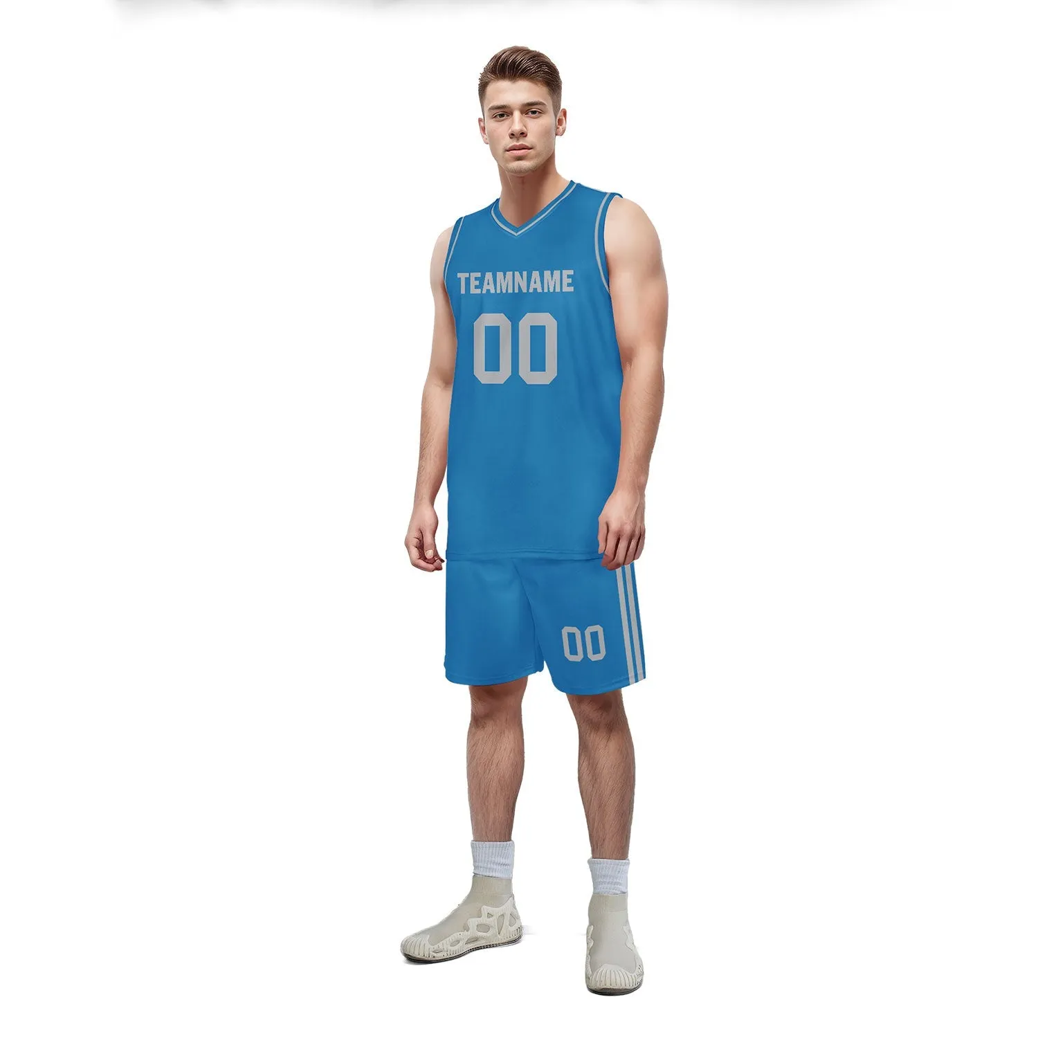 Custom Blue Classic Style Sports Uniform Basketball Jersey BBJ01-D020105-11