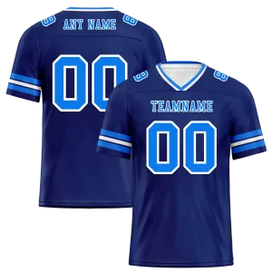 Custom Blue Sleeve Stripes Blue Personalized Authentic Football Jersey FBJ02-bc0f0fc