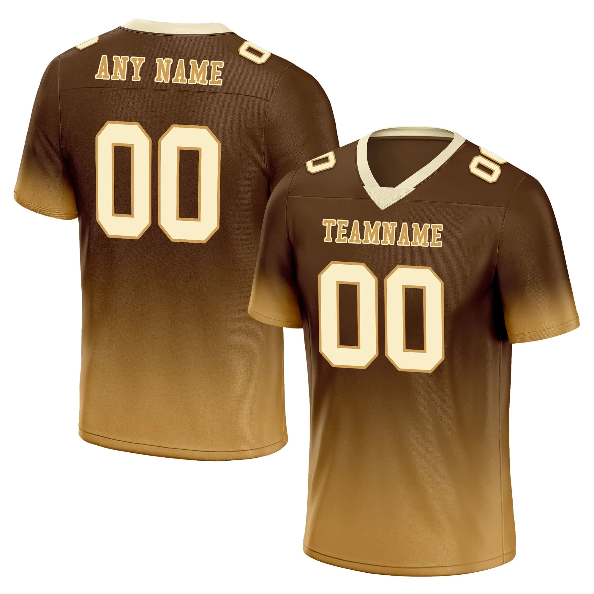Custom Camel Fade Fashion Personalized Authentic Football Jersey FBJ02-D06093