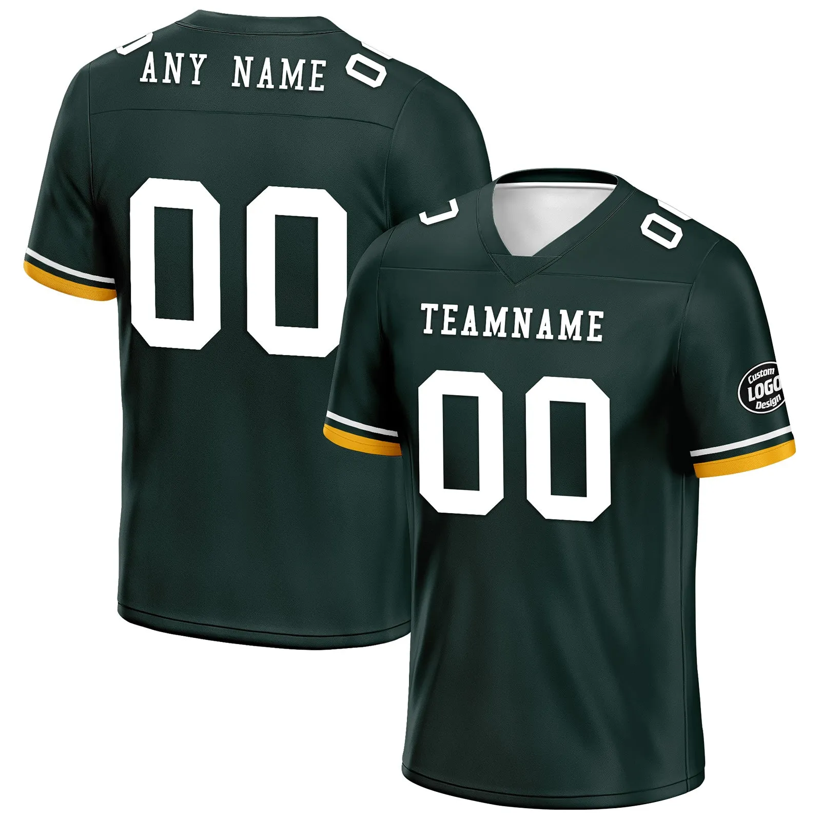 Custom Green Green Bay Personalized Authentic Football Jersey FBJ02-D020263-13