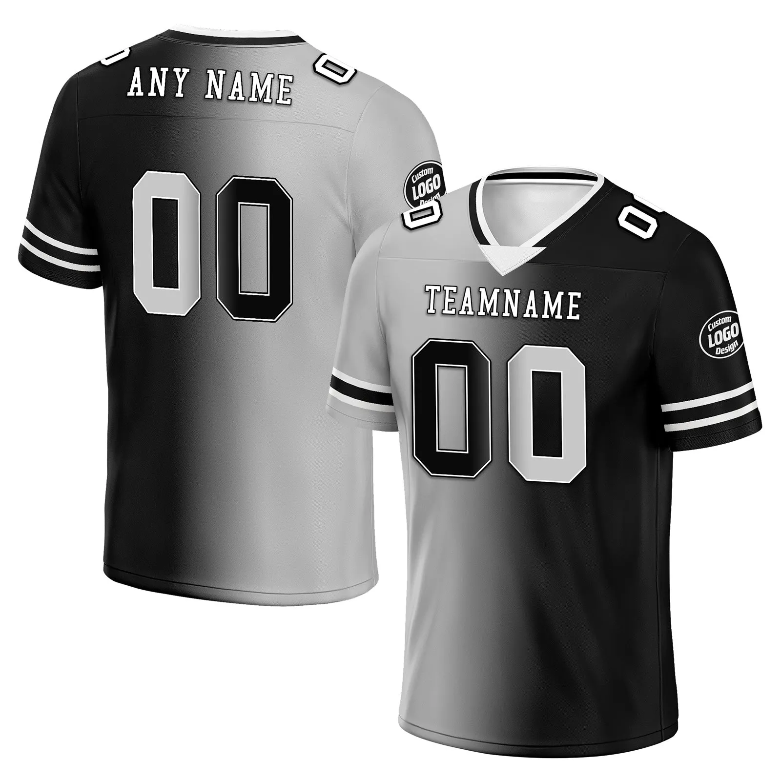 Custom Grey Black Las Vegas Personalized Authentic Football Jersey FBJ02-D028017-26