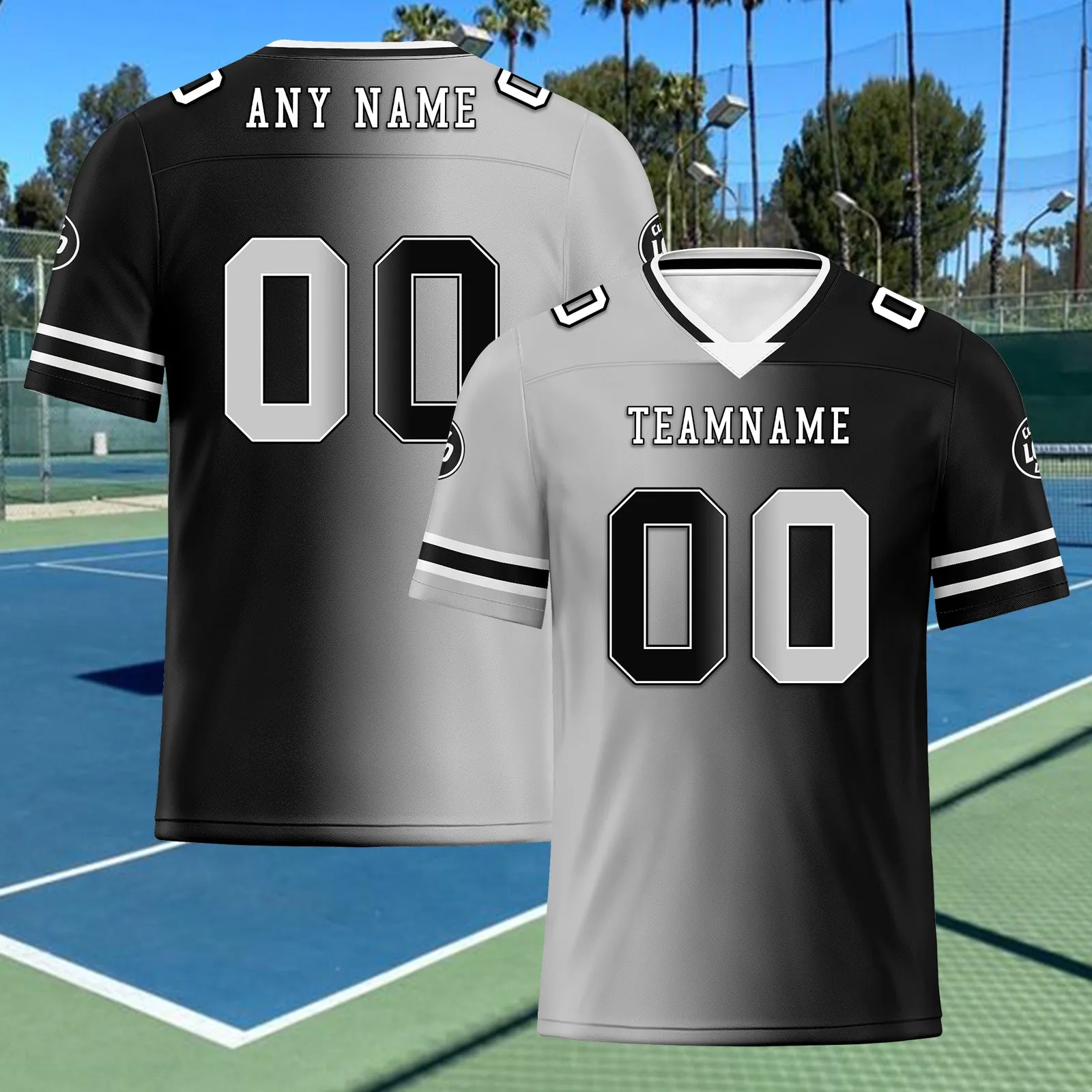 Custom Grey Black Las Vegas Personalized Authentic Football Jersey FBJ02-D028017-26