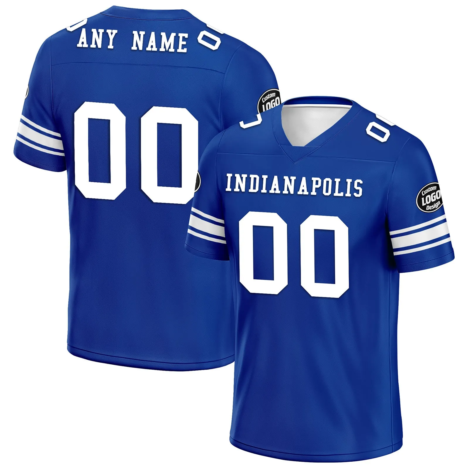 Custom Royal Indianapolis Personalized Authentic Football Jersey FBJ02-D020256-26