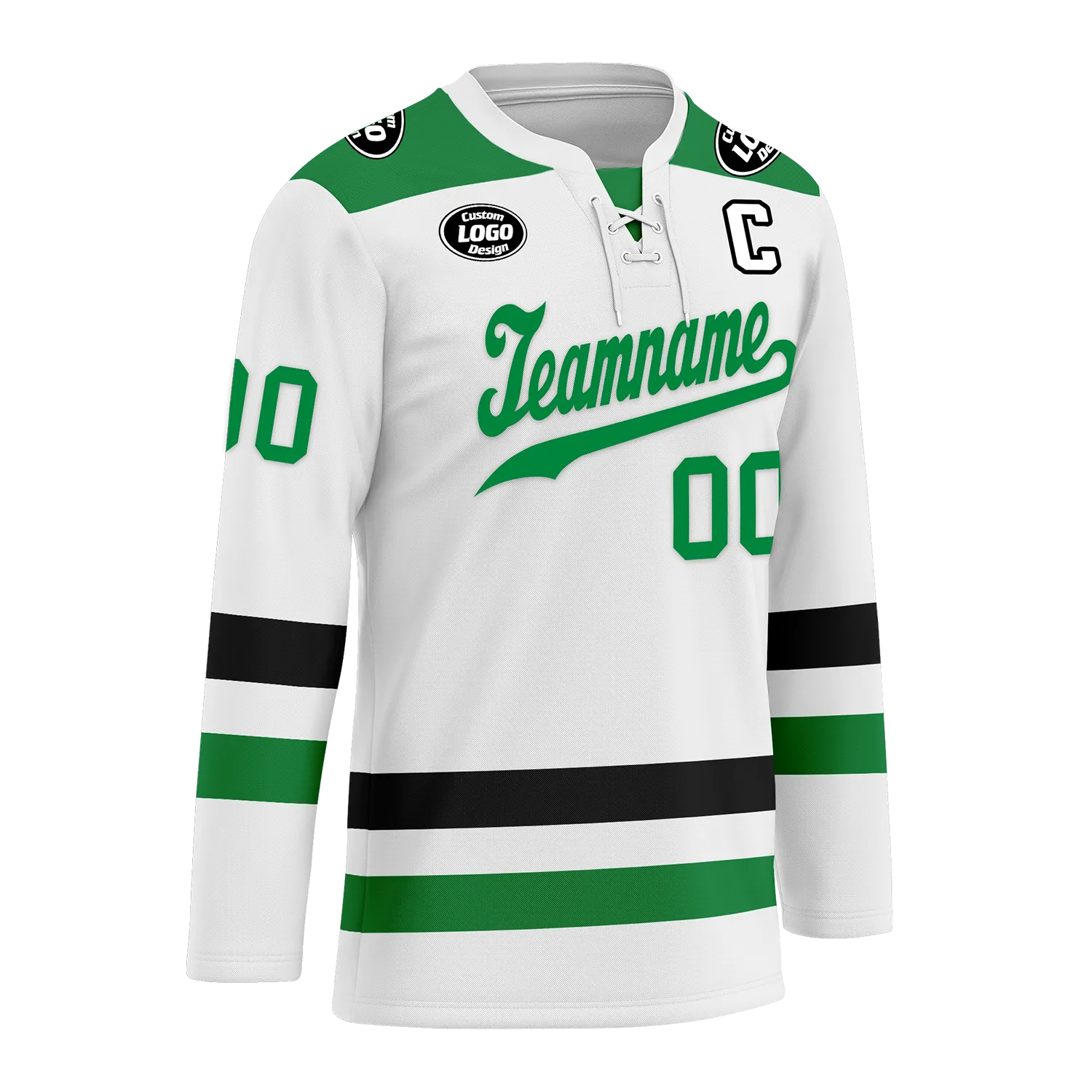 Custom White Green Personalized Hockey Jersey HCKJ01-D0a70b7