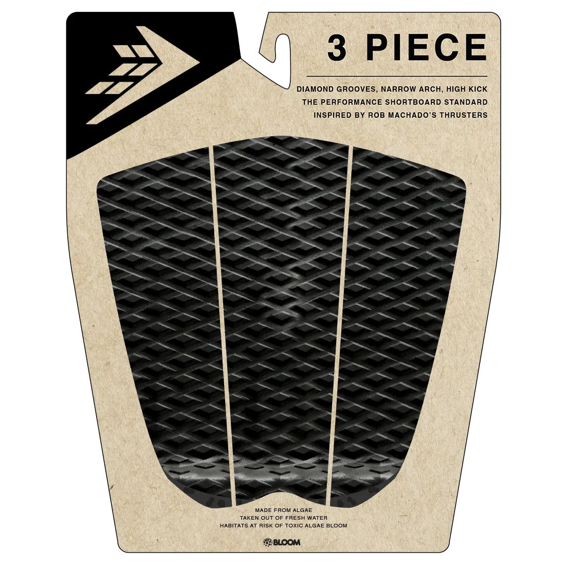 Deck pads - Firewire - 3 Piece Arch Traction Pad - Black/Charcoal