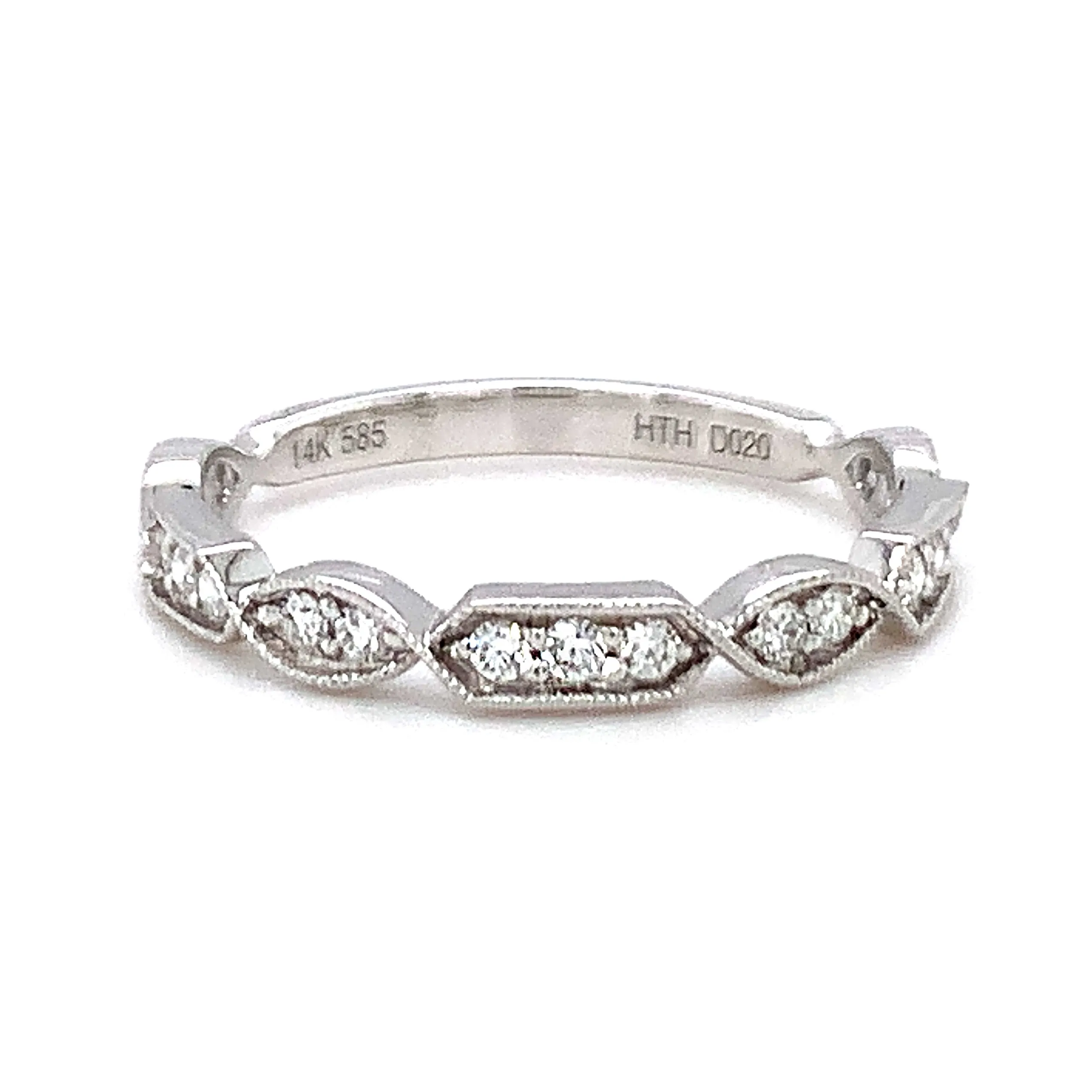 Diamond & White Gold Twist Wedding Band