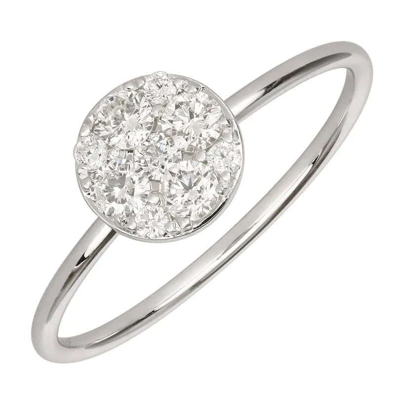 Diamond Cluster Disc Ring