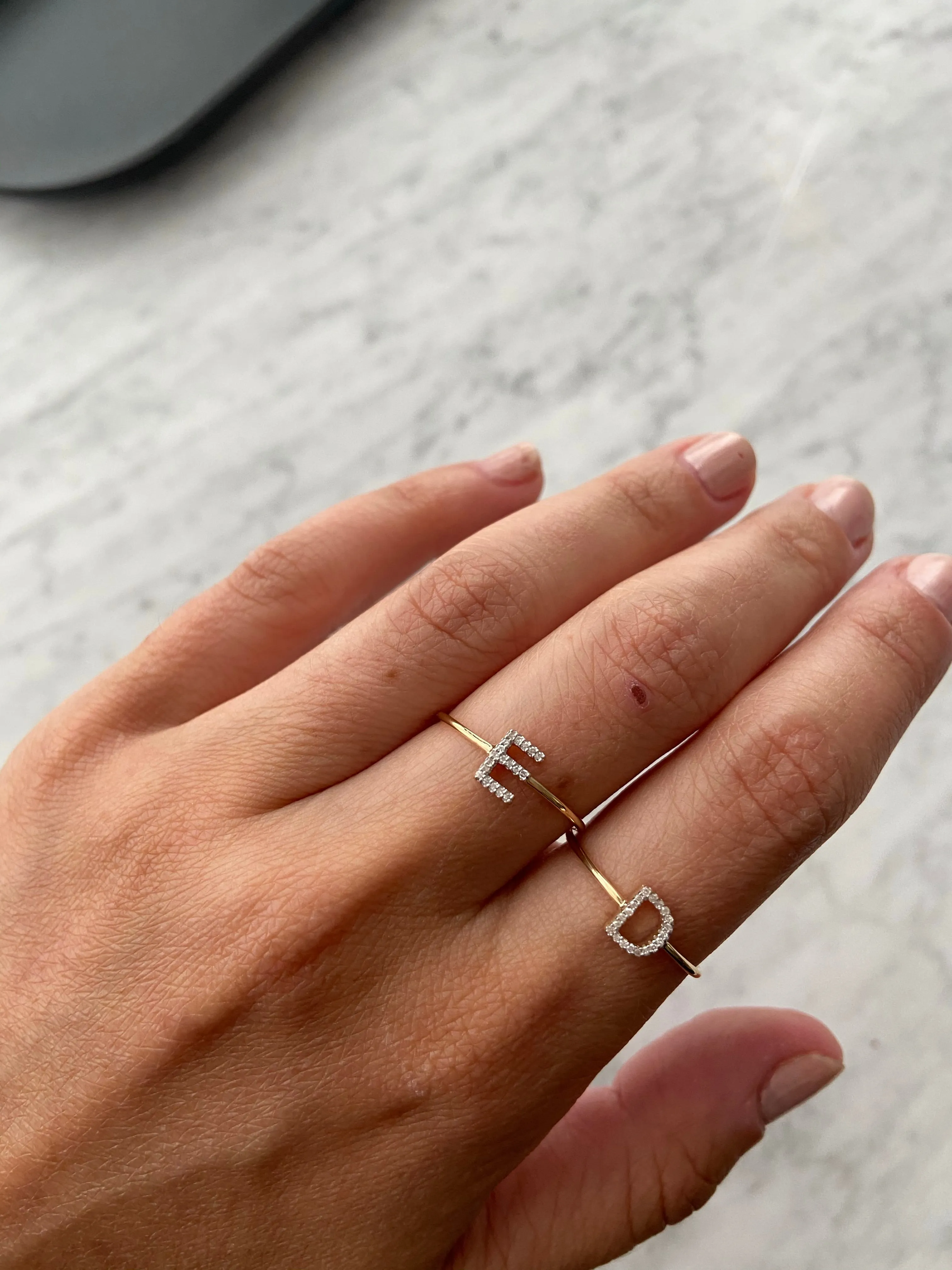 Diamond Initial Ring