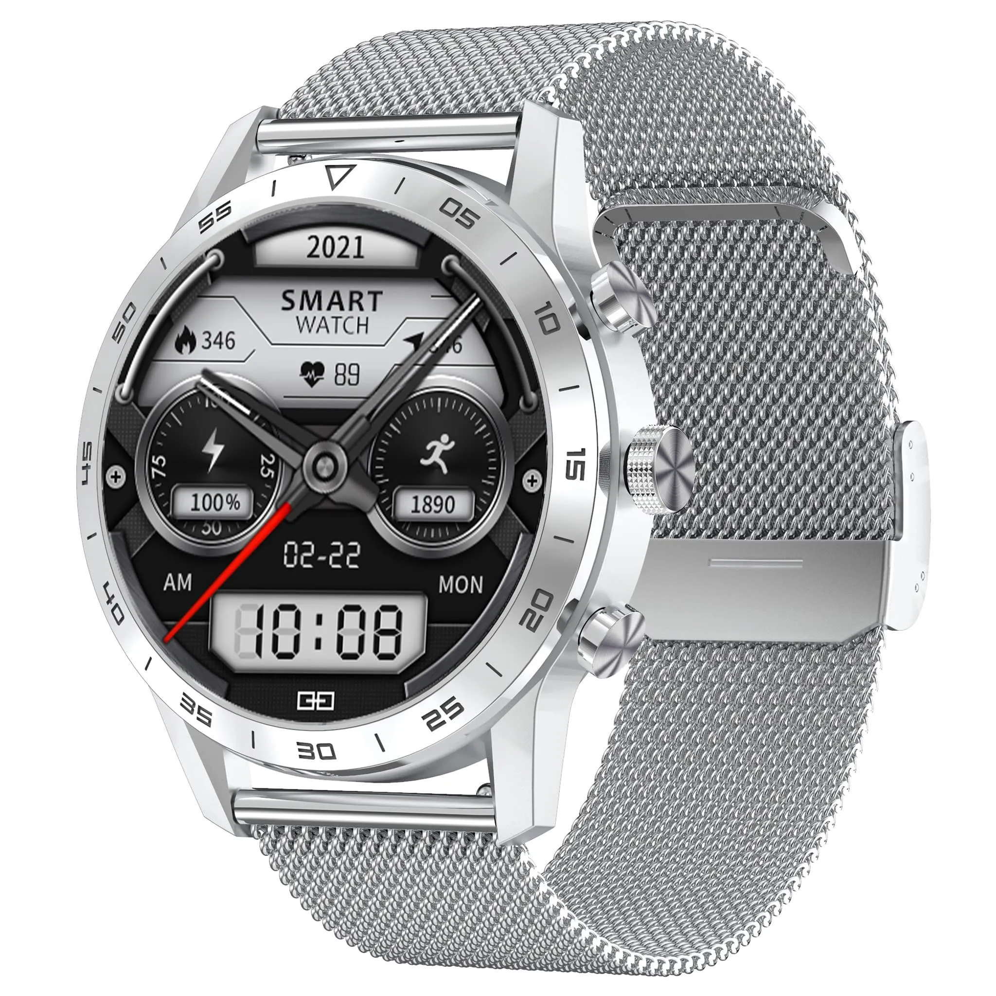Doctor ECG Smartwatch Stainless steel Elegant Classic Style Bluetooth Calls