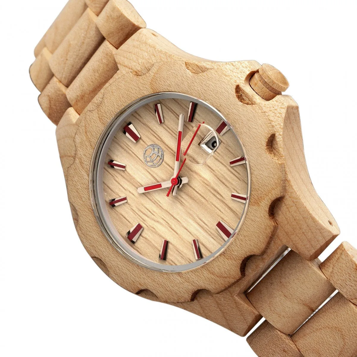 Earth Wood Gila Bracelet Watch w/Magnified Date