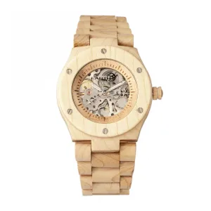 Earth Wood Grand Mesa Automatic Skeleton Bracelet Watch