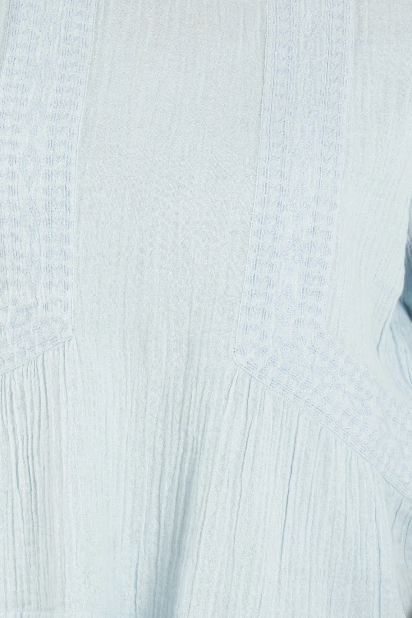Embroidered Pull Over With Layered Hem