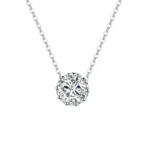 FANCIME Moissanite Prong 14K Solid White Gold Necklace
