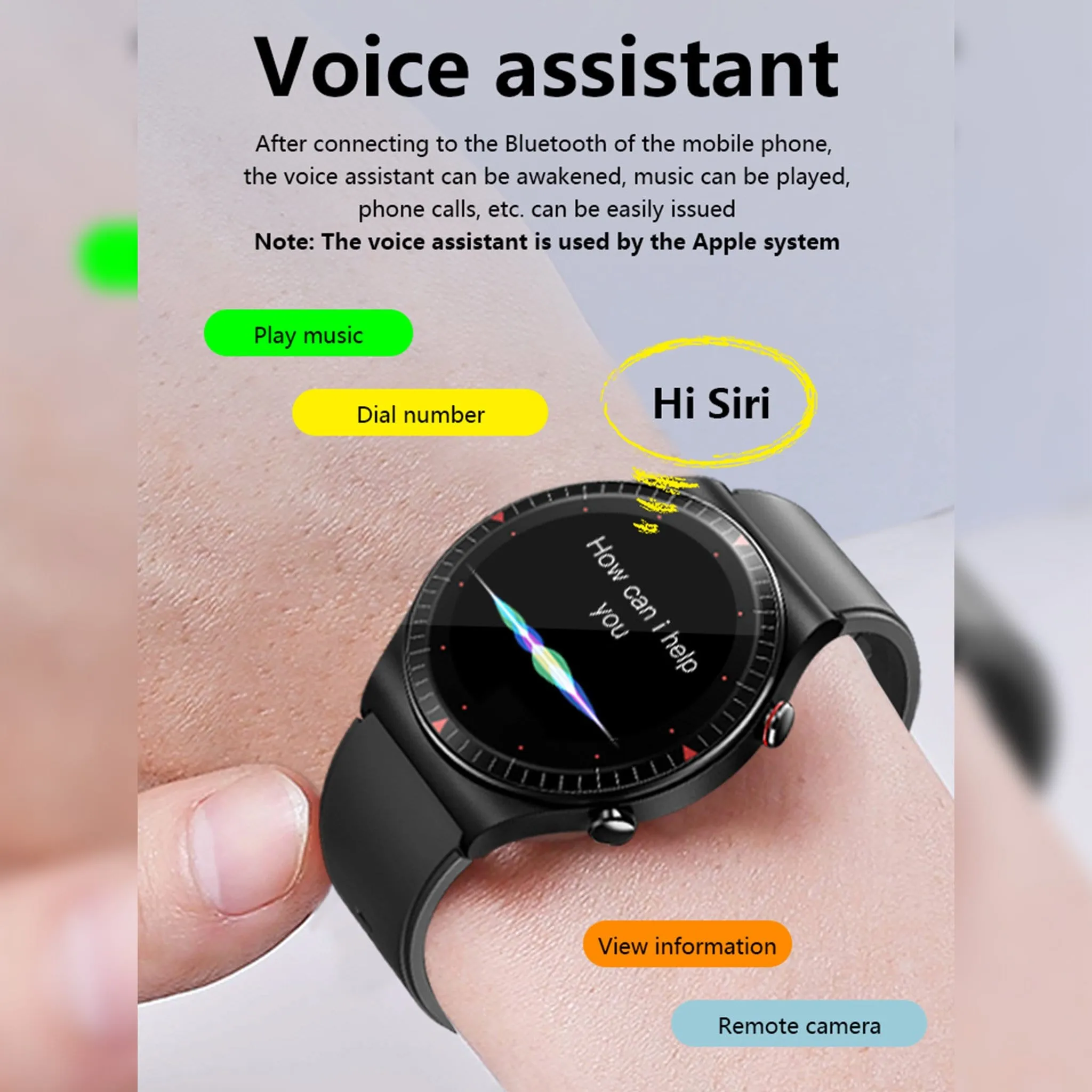 Fashion Smartwatch Voice Assistance Recording Make and Receive calls Voice Assistant