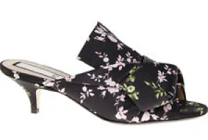 Floral Print Bow Mules