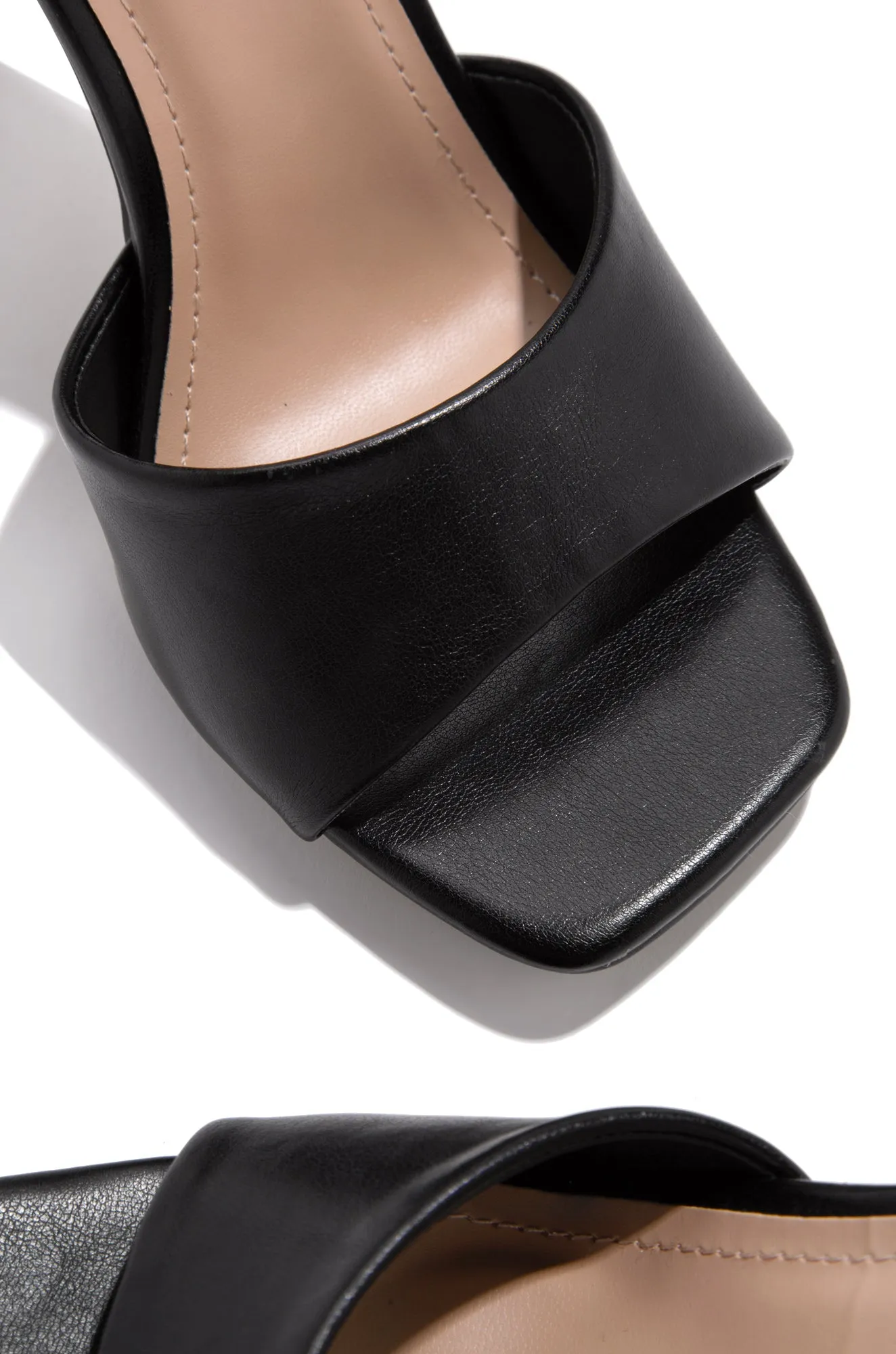 Gemini High Heel Mule Sandal - Black