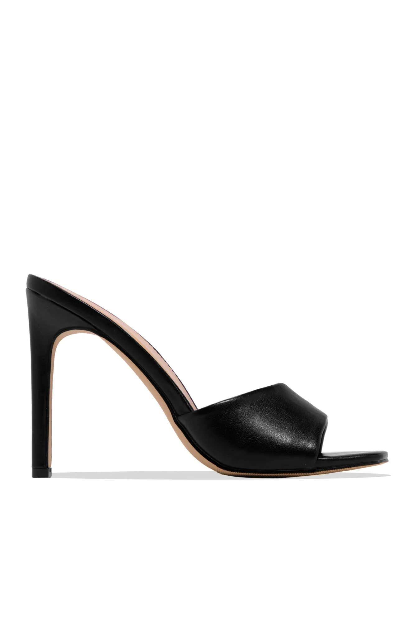 Gemini High Heel Mule Sandal - Black