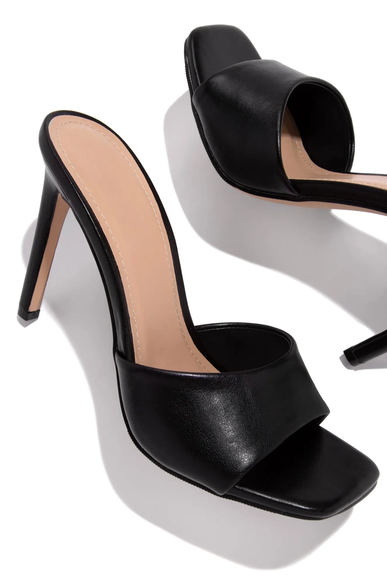 Gemini High Heel Mule Sandal - Black