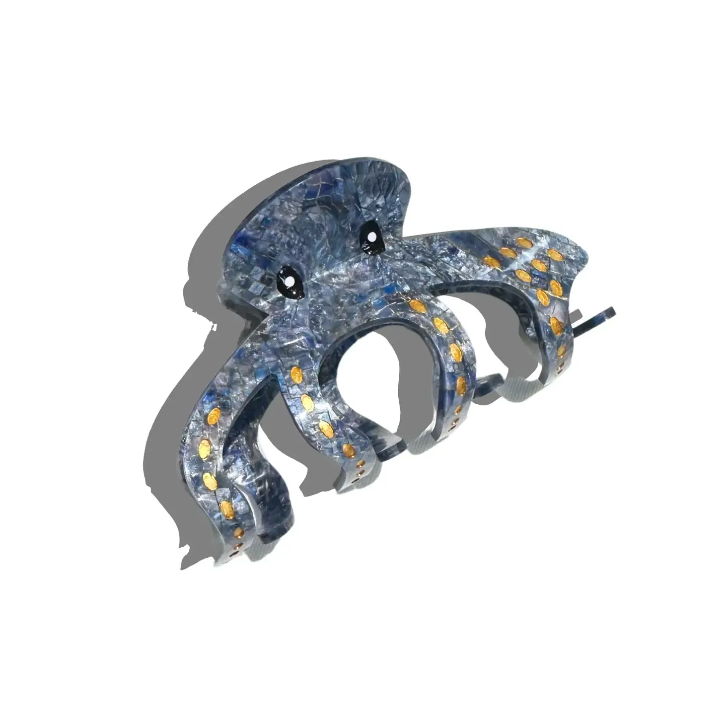 Hand-Painted Octopus Claw Hair Clip - Blue