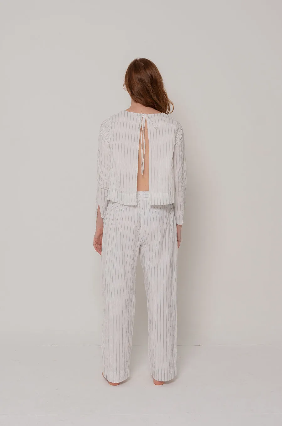 Harper Pant in Navy & White Stripe