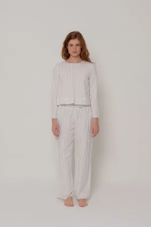 Harper Pant in Navy & White Stripe