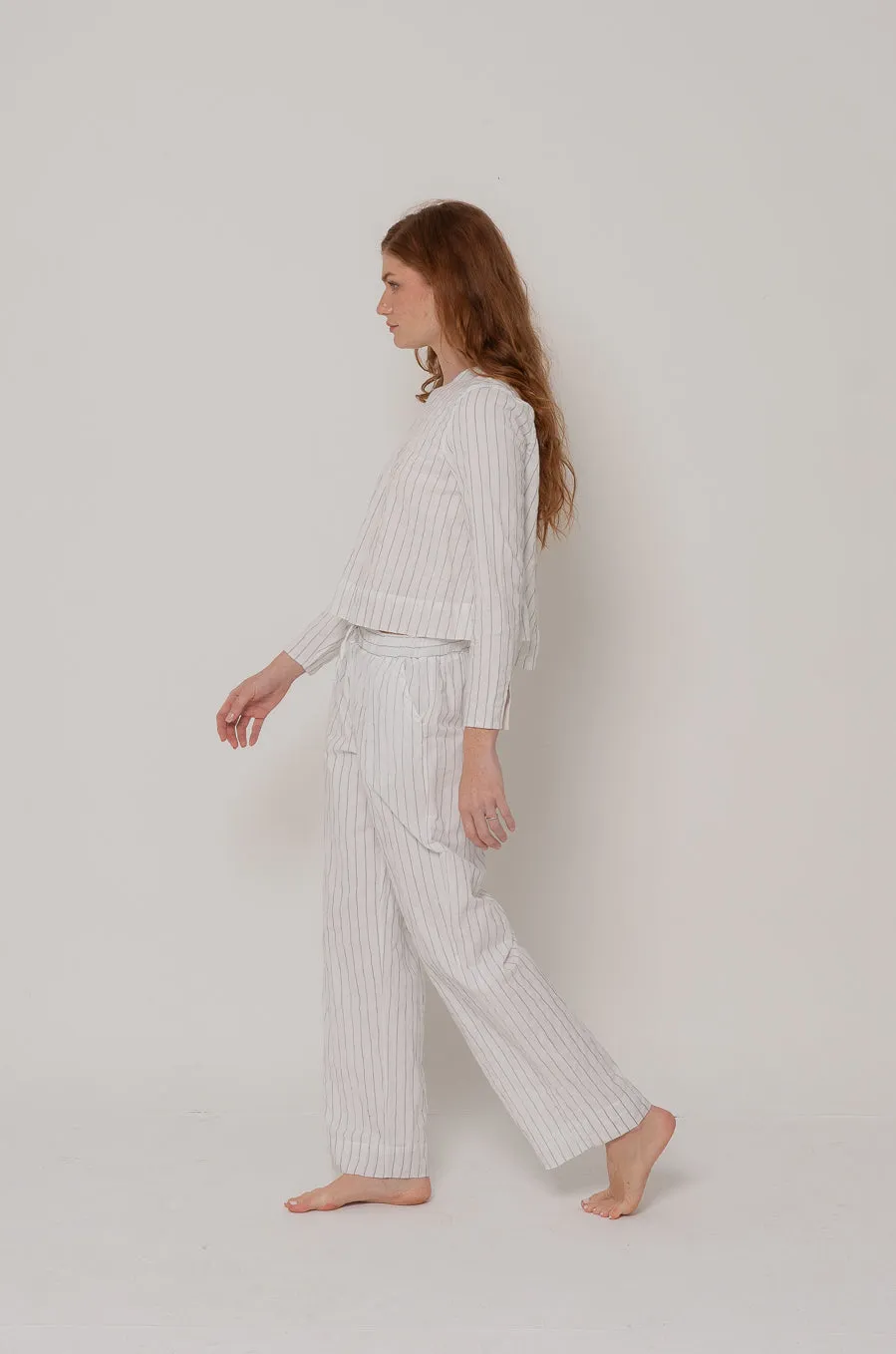 Harper Pant in Navy & White Stripe