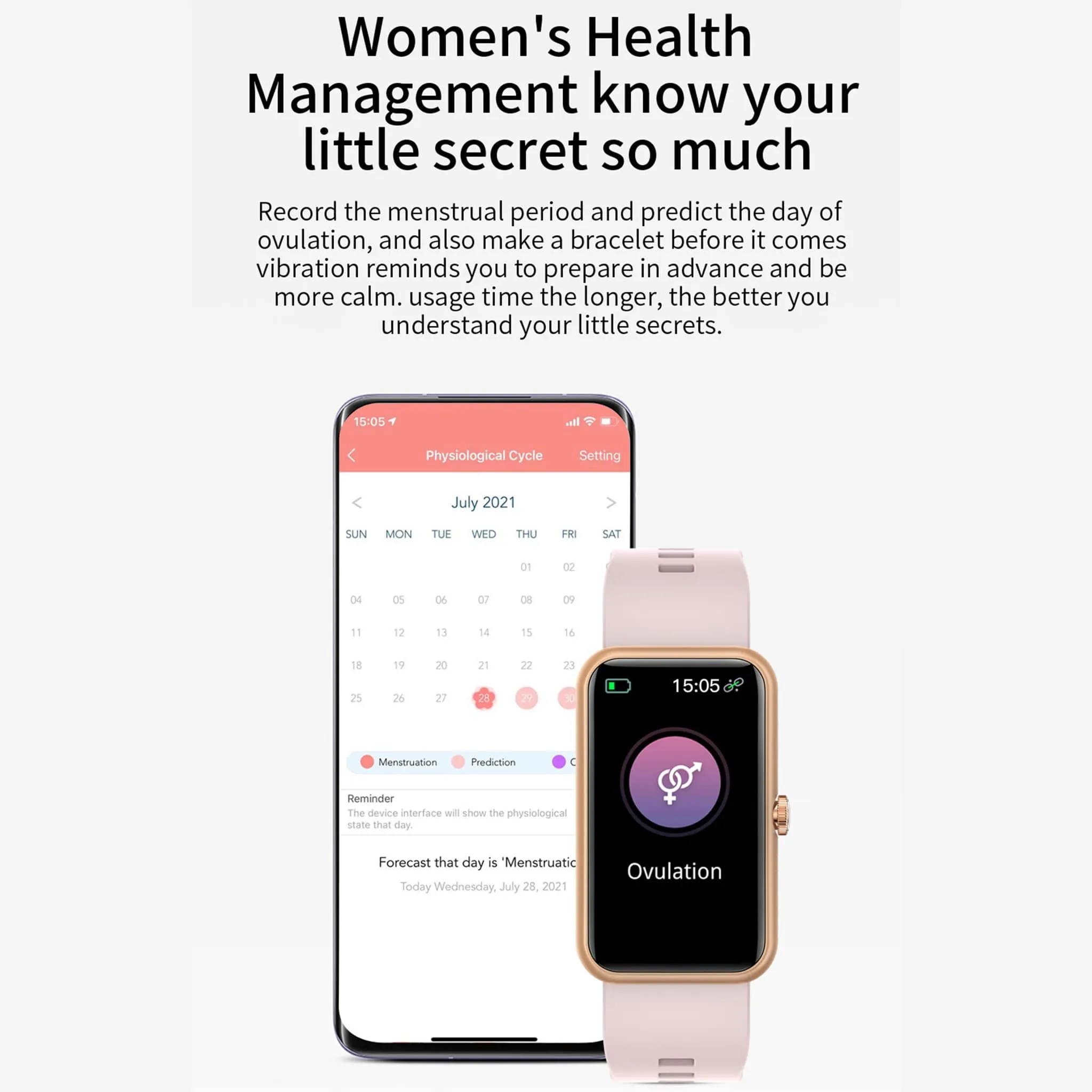 Horizon Sport Health Monitoring Smartwatch Large Screen Women's Health Management