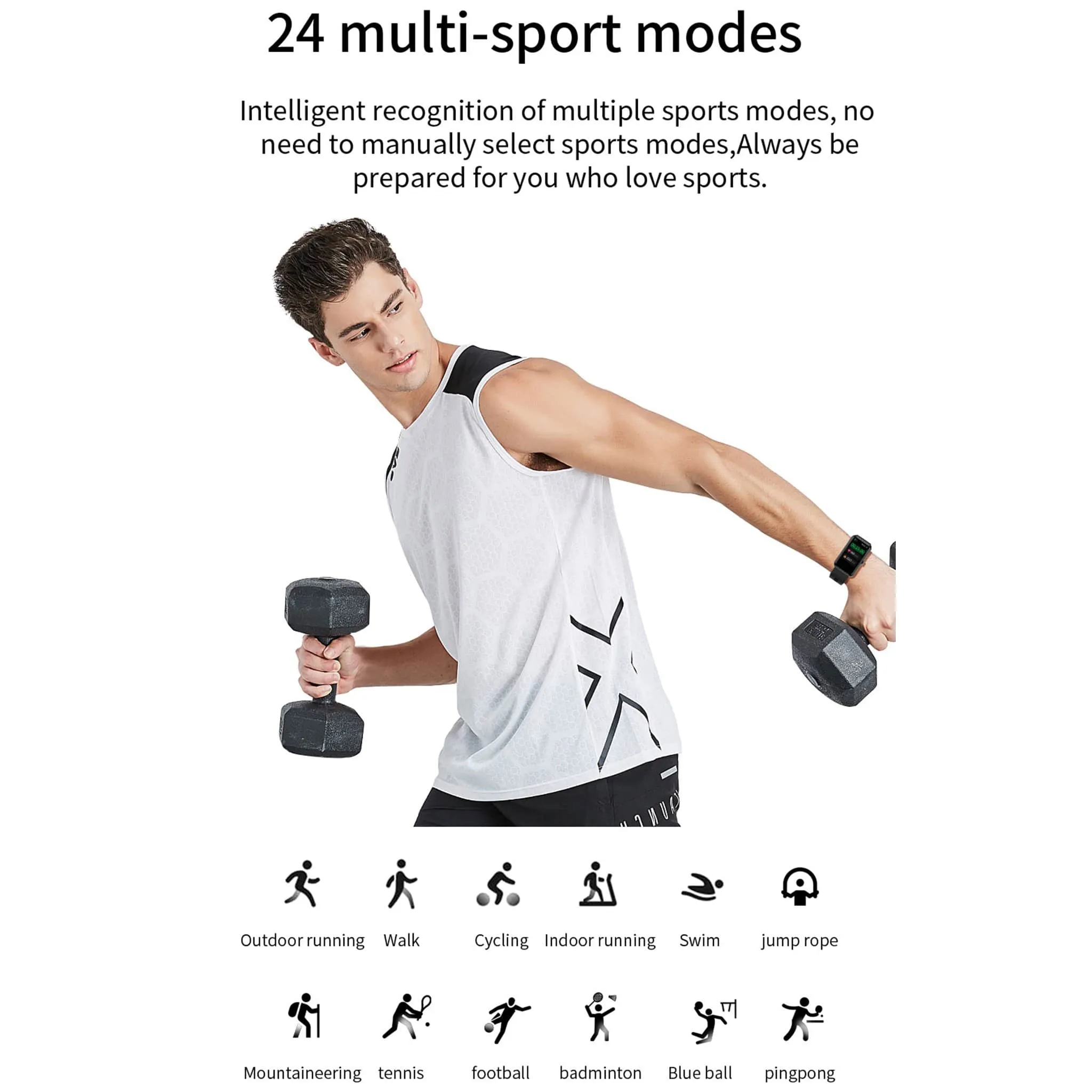 Horizon Sport Health Monitoring Smartwatch Large Screen Women's Health Management