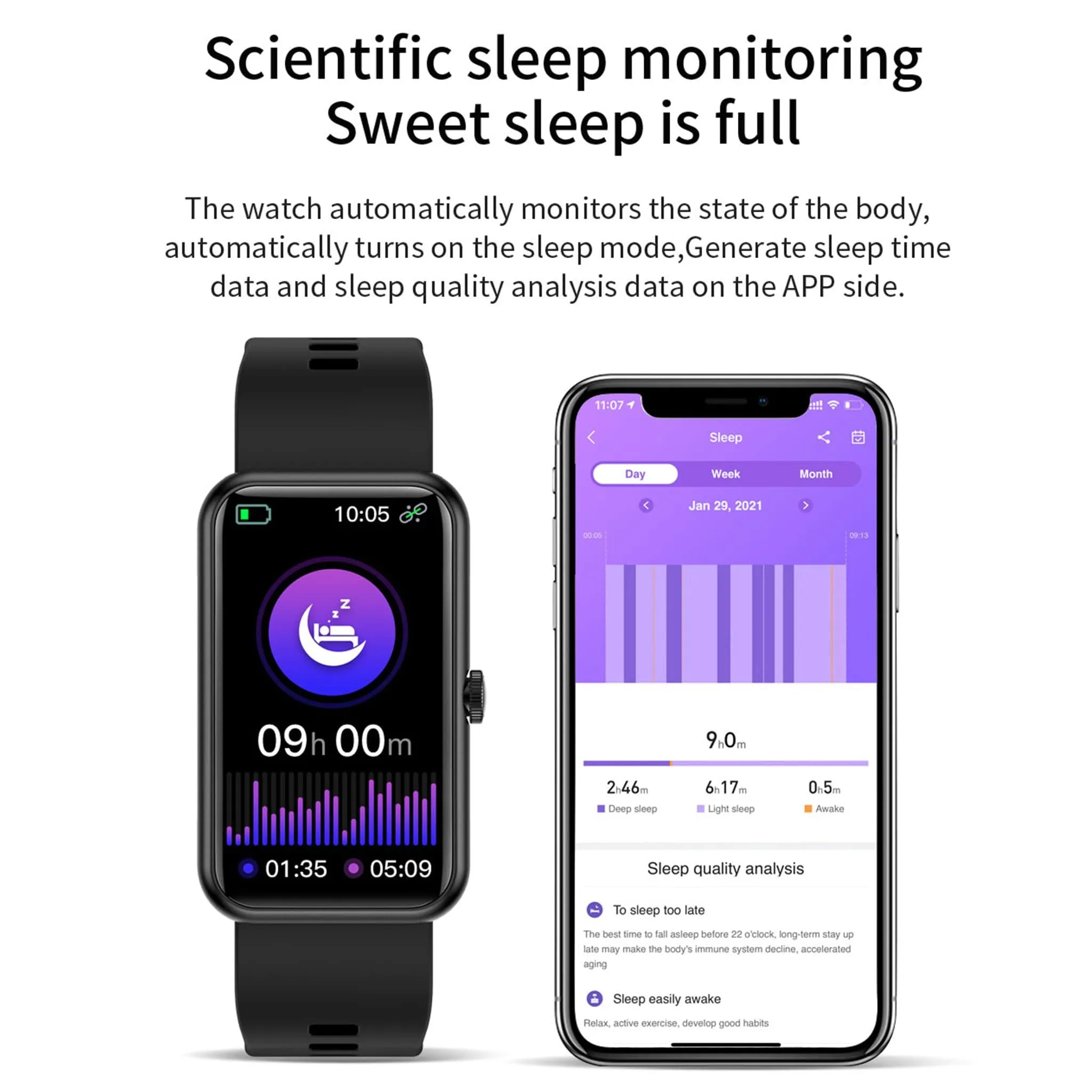 Horizon Sport Health Monitoring Smartwatch Large Screen Women's Health Management