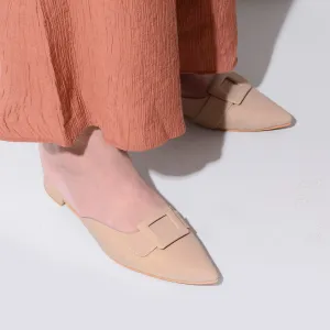 Ivory Buckled Mules