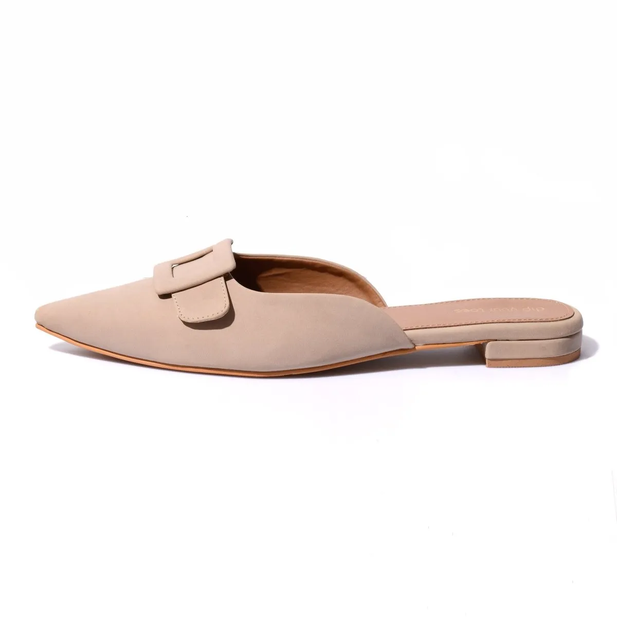 Ivory Buckled Mules