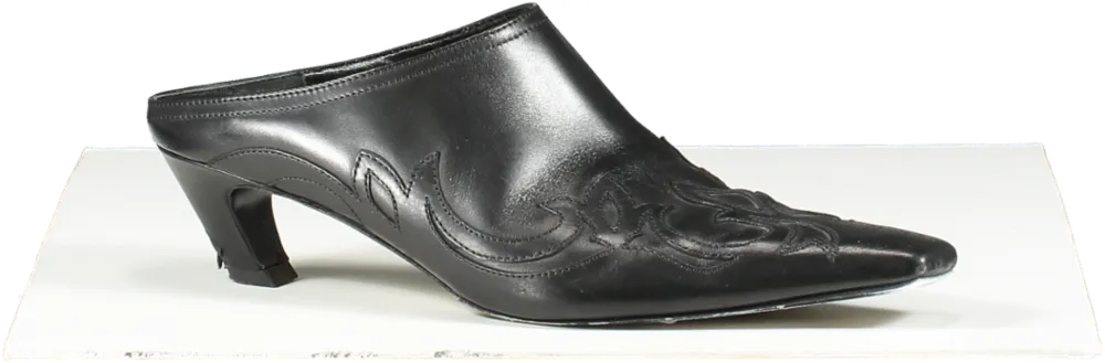 Khaite Black western Leather Mules UK 6.5 EU 39.5 👠