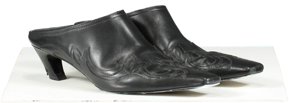 Khaite Black western Leather Mules UK 6.5 EU 39.5 👠