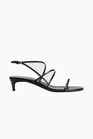 KHAITE Loop Kitten Heel Sandal - Black