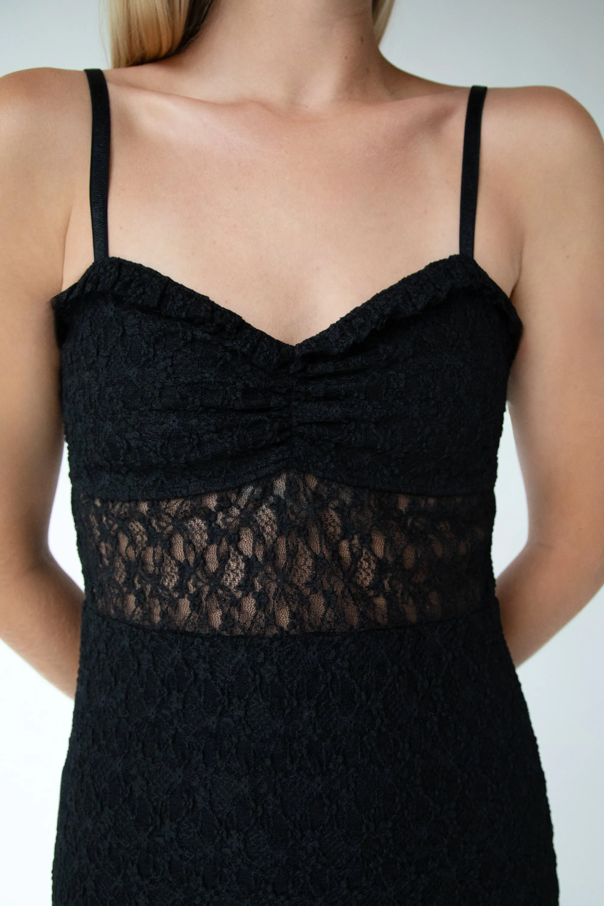 LACE BUSTIER MINI DRESS